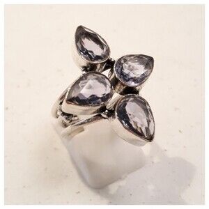 Pale Amethyst Flower Ring (8.25 US)